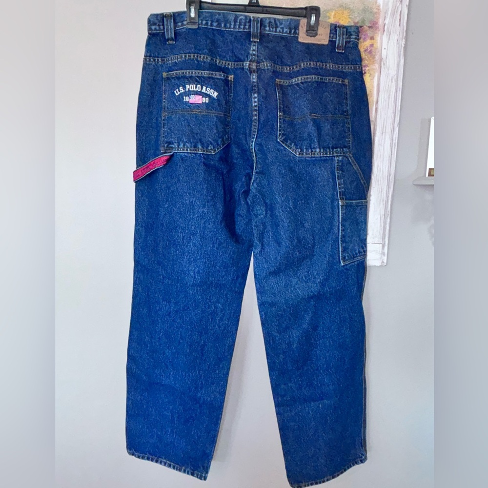 Vtg US Polo Assn Carpenter Jeans 40X34 Y2K Wide Leg Baggy Denim Grunge Perfect